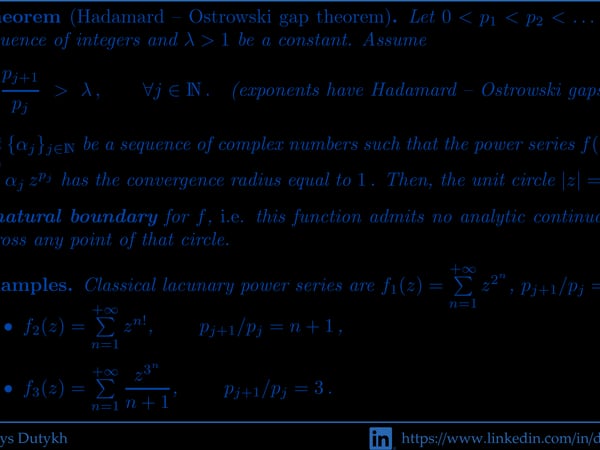 Hadamard gap theorem